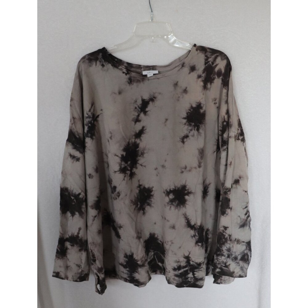 J. Jill FIT tie dye French Terry sweatshirt, grey/dk. Grey, 4X